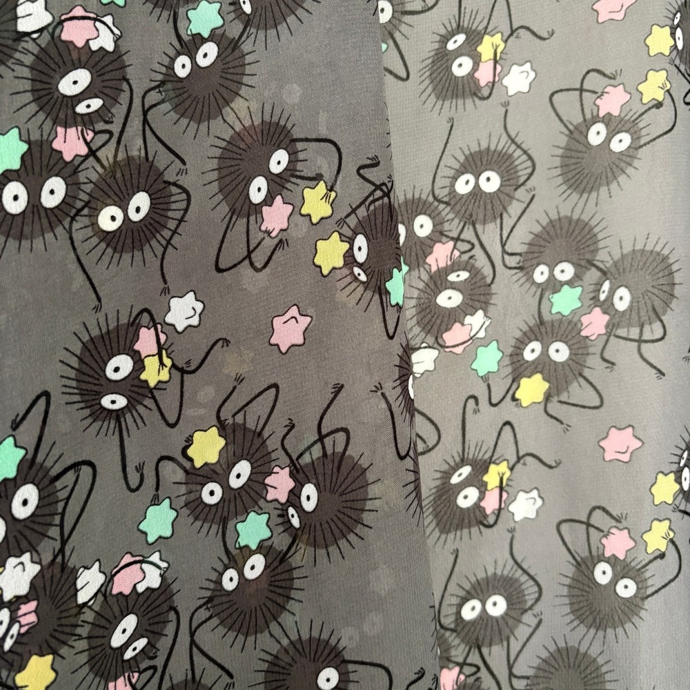 Studio Ghibli Soot Sprite Kimono Sheer Lightweight Black Fringe - Picture 12 of 15